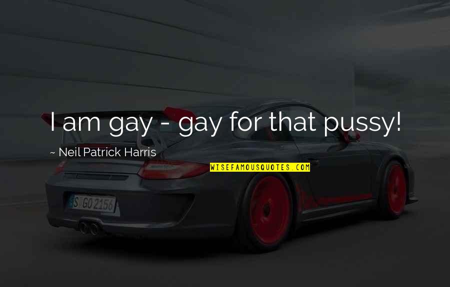 Ex Gay Quotes By Neil Patrick Harris: I am gay - gay for that pussy!