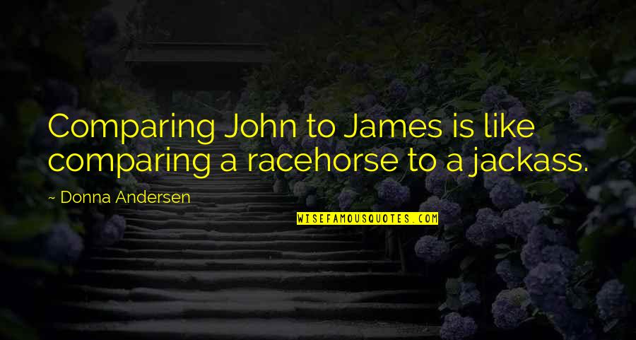 Ex Racehorse Quotes By Donna Andersen: Comparing John to James is like comparing a
