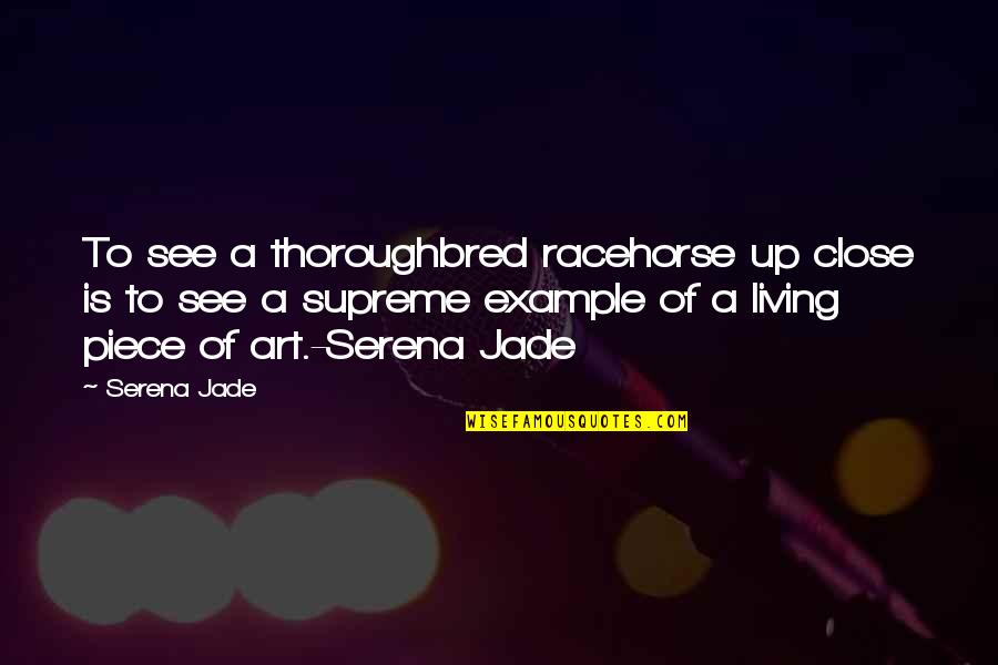 Ex Racehorse Quotes By Serena Jade: To see a thoroughbred racehorse up close is