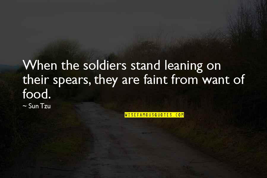 Ex Soldier Quotes By Sun Tzu: When the soldiers stand leaning on their spears,