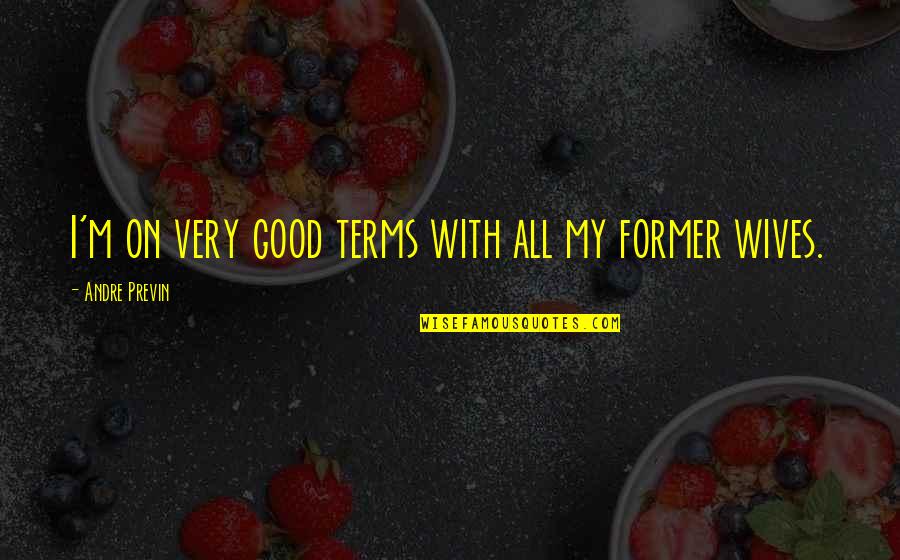 Ex Wives Quotes By Andre Previn: I'm on very good terms with all my