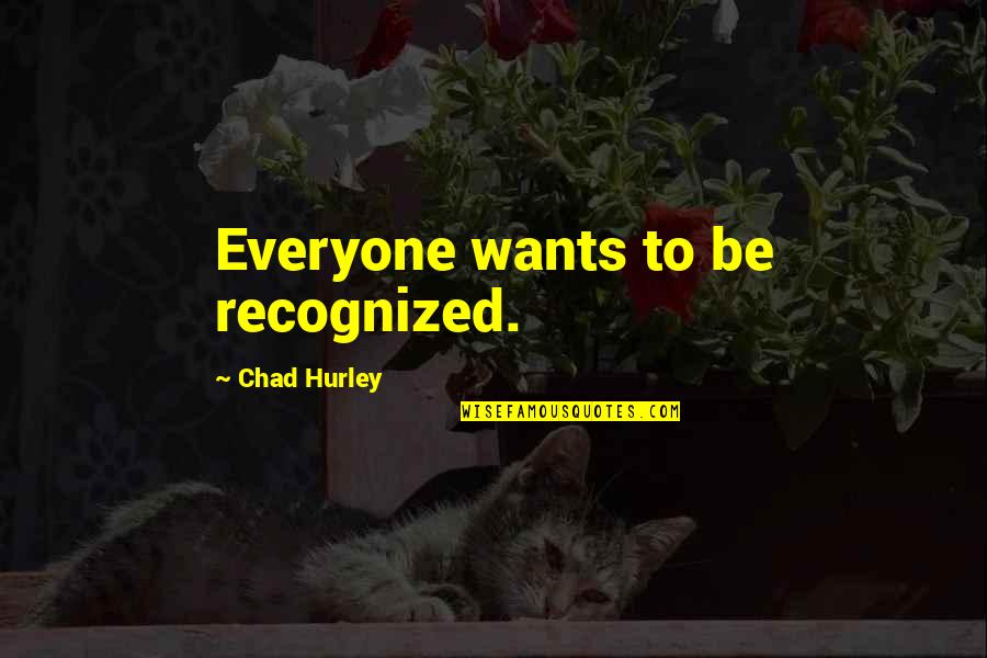 Exactitude Synonym Quotes By Chad Hurley: Everyone wants to be recognized.