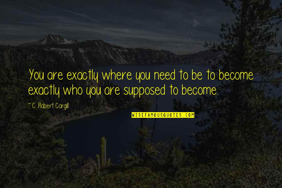 Exactly Who You Are Quotes By C. Robert Cargill: You are exactly where you need to be