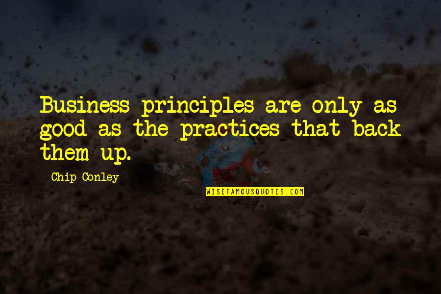 Exaggerates Lumbar Quotes By Chip Conley: Business principles are only as good as the