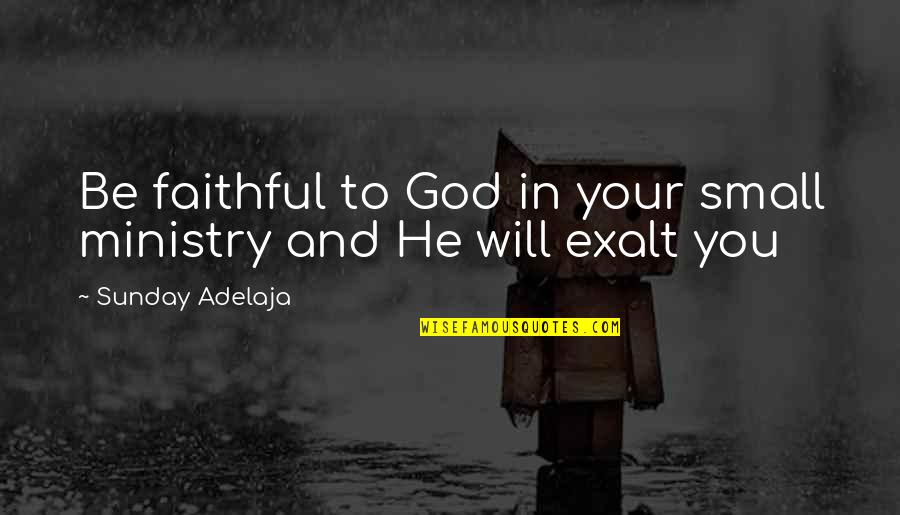 Exalt God Quotes By Sunday Adelaja: Be faithful to God in your small ministry