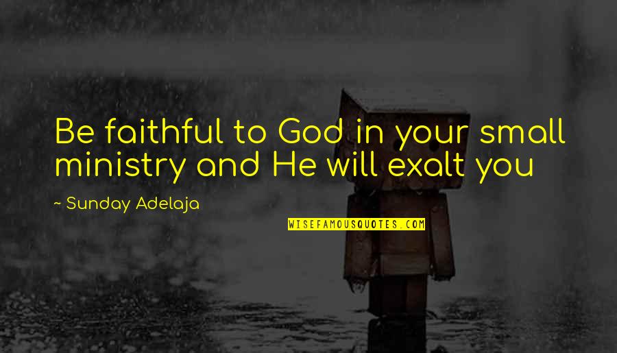 Exaltation Quotes By Sunday Adelaja: Be faithful to God in your small ministry