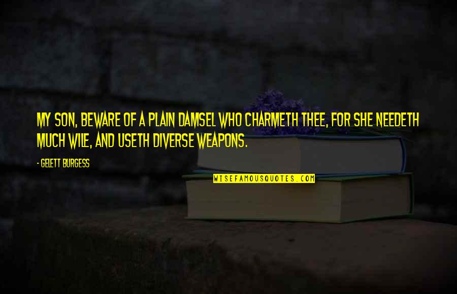 Exam Finish Funny Quotes By Gelett Burgess: My son, beware of a plain damsel who