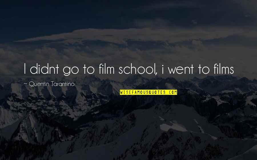 Exam Finish Quotes By Quentin Tarantino: I didnt go to film school, i went