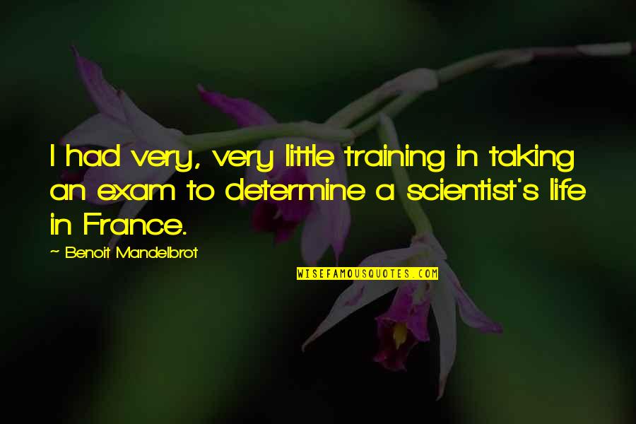Exam Over Quotes By Benoit Mandelbrot: I had very, very little training in taking