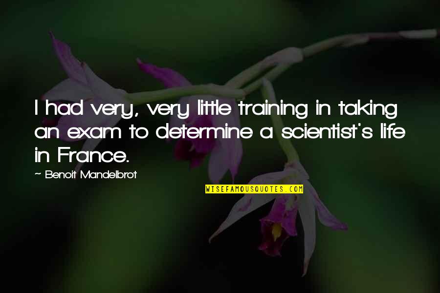 Exam Quotes By Benoit Mandelbrot: I had very, very little training in taking