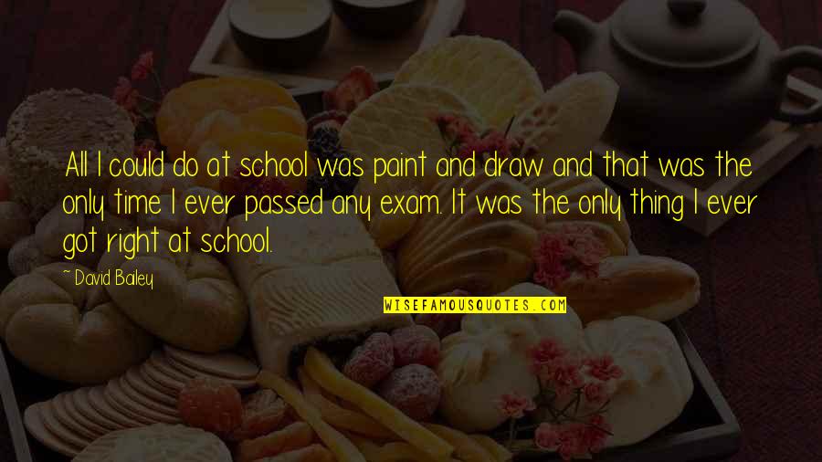 Exam Quotes By David Bailey: All I could do at school was paint