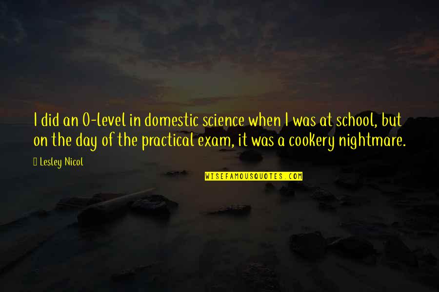 Exam Quotes By Lesley Nicol: I did an O-level in domestic science when