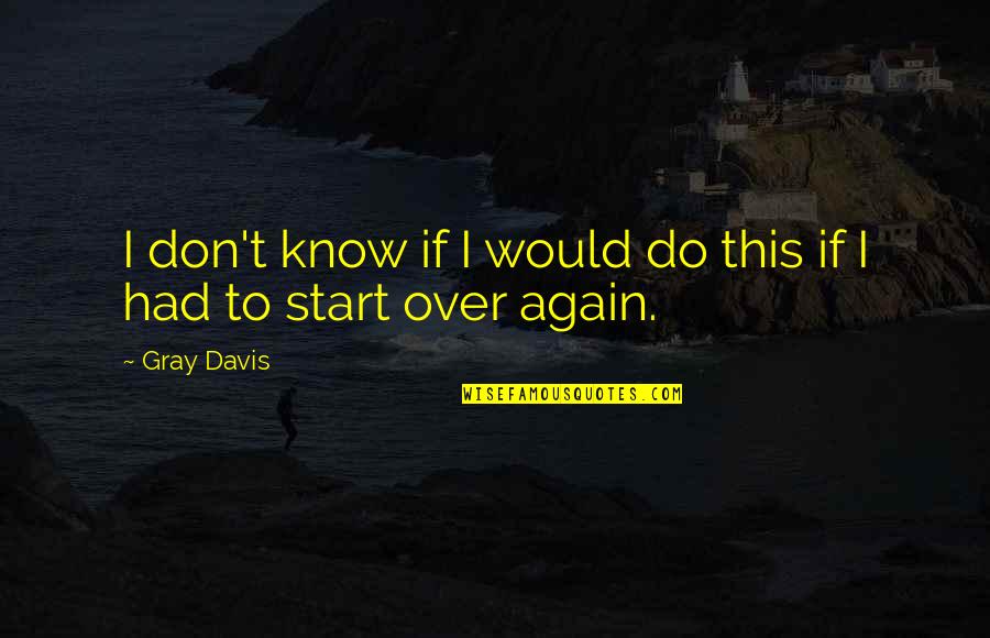 Examination Best Of Luck Quotes By Gray Davis: I don't know if I would do this