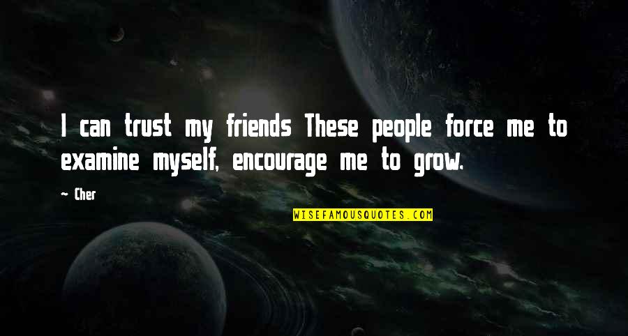 Examine Quotes By Cher: I can trust my friends These people force