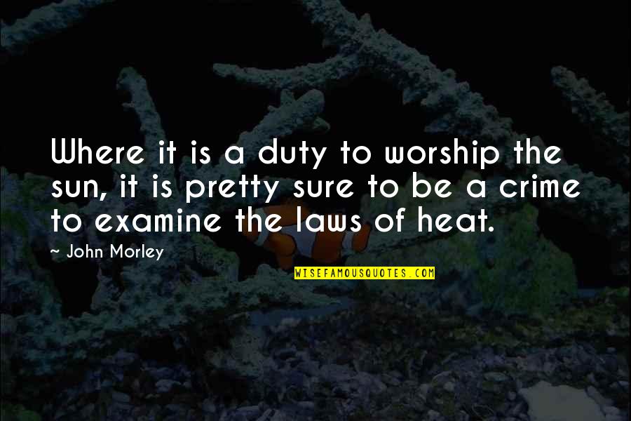 Examine Quotes By John Morley: Where it is a duty to worship the Examine Quotes By John Morley: Where it is a duty to worship the