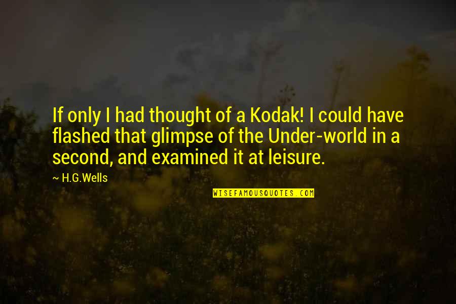 Examined Quotes By H.G.Wells: If only I had thought of a Kodak!