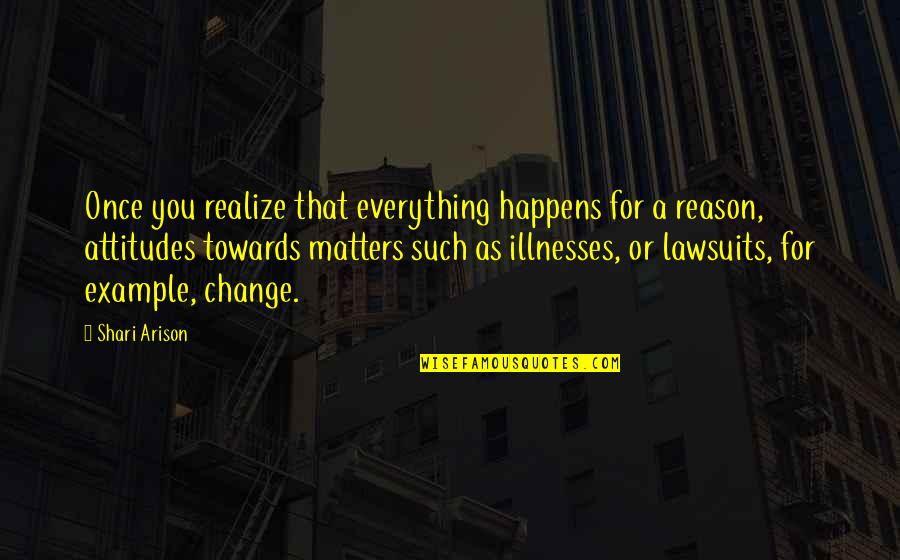 Example For Change Quotes By Shari Arison: Once you realize that everything happens for a
