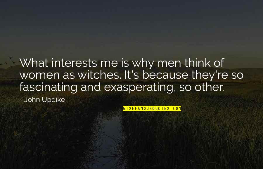 Exasperating Quotes By John Updike: What interests me is why men think of