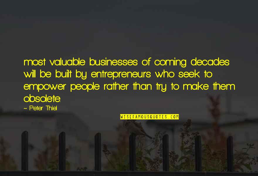 Exasperation Meme Quotes By Peter Thiel: most valuable businesses of coming decades will be
