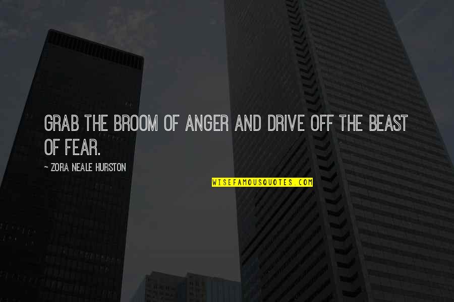 Excedente Do Consumidor Quotes By Zora Neale Hurston: Grab the broom of anger and drive off