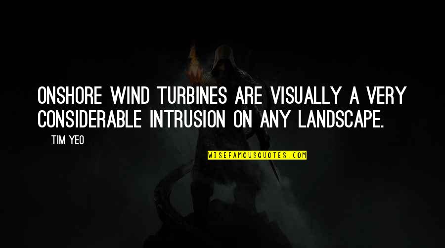 Exceed Goals Quotes By Tim Yeo: Onshore wind turbines are visually a very considerable