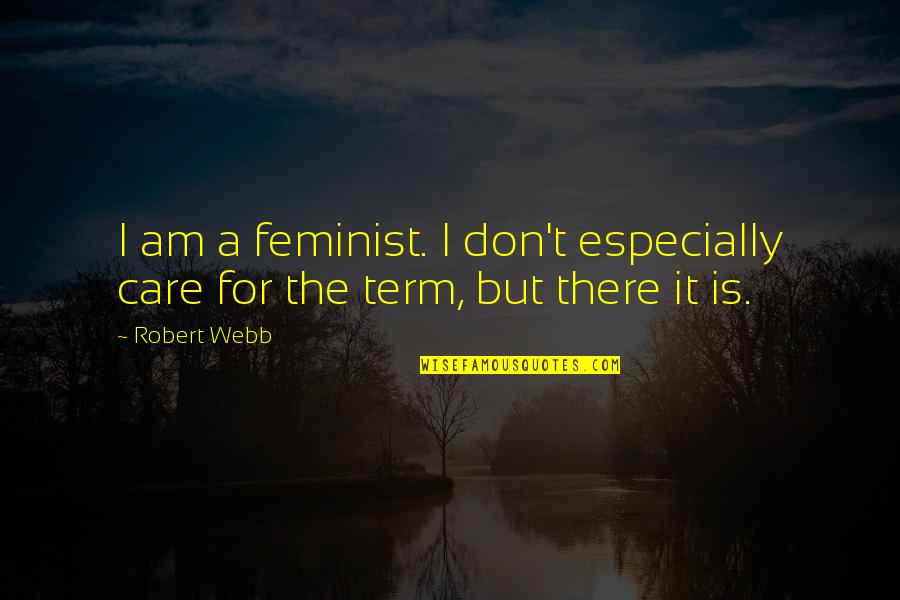 Exceeds In Math Quotes By Robert Webb: I am a feminist. I don't especially care