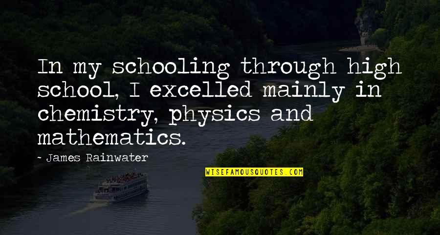 Excelled Quotes By James Rainwater: In my schooling through high school, I excelled
