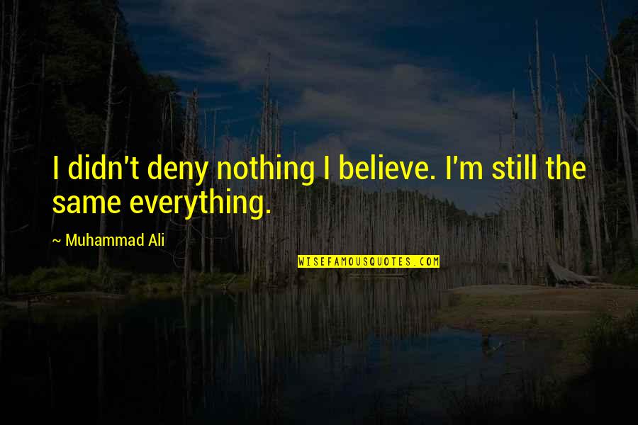 Excellence And Innovation Quotes By Muhammad Ali: I didn't deny nothing I believe. I'm still