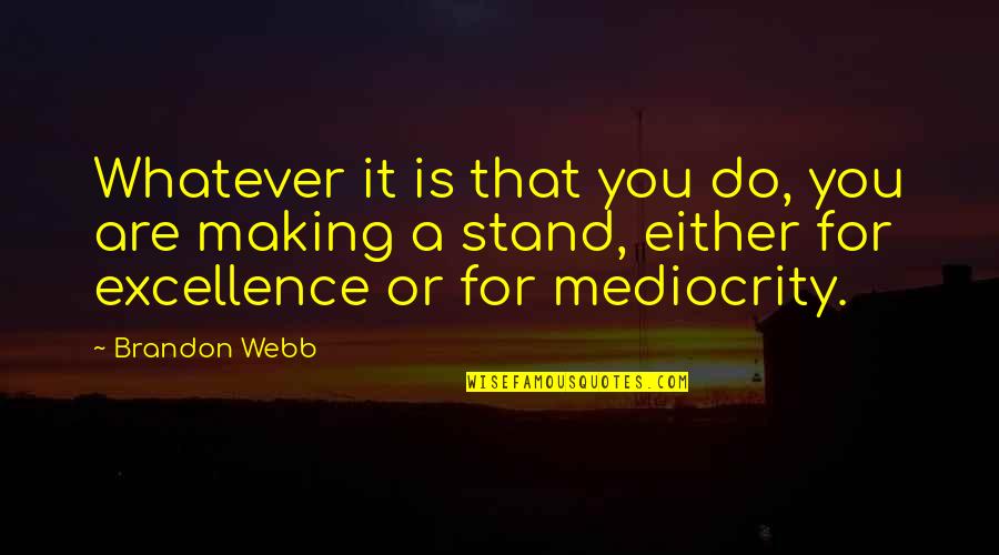Excellence And Mediocrity Quotes By Brandon Webb: Whatever it is that you do, you are