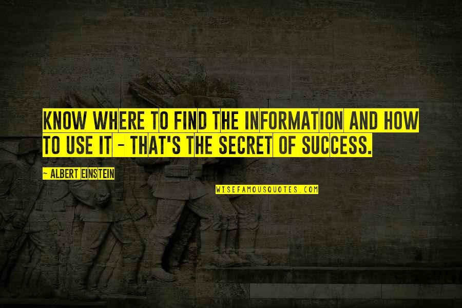 Excellence And Success Quotes By Albert Einstein: Know where to find the information and how