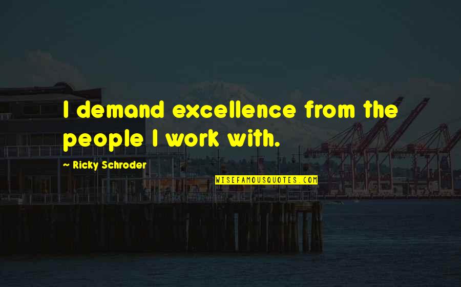 Excellence At Work Quotes By Ricky Schroder: I demand excellence from the people I work