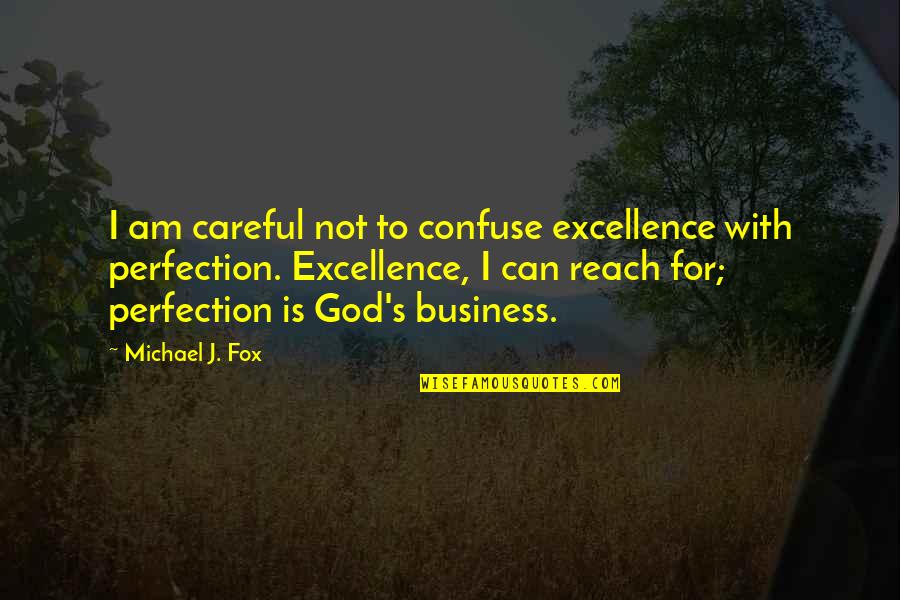 Excellence In Business Quotes By Michael J. Fox: I am careful not to confuse excellence with