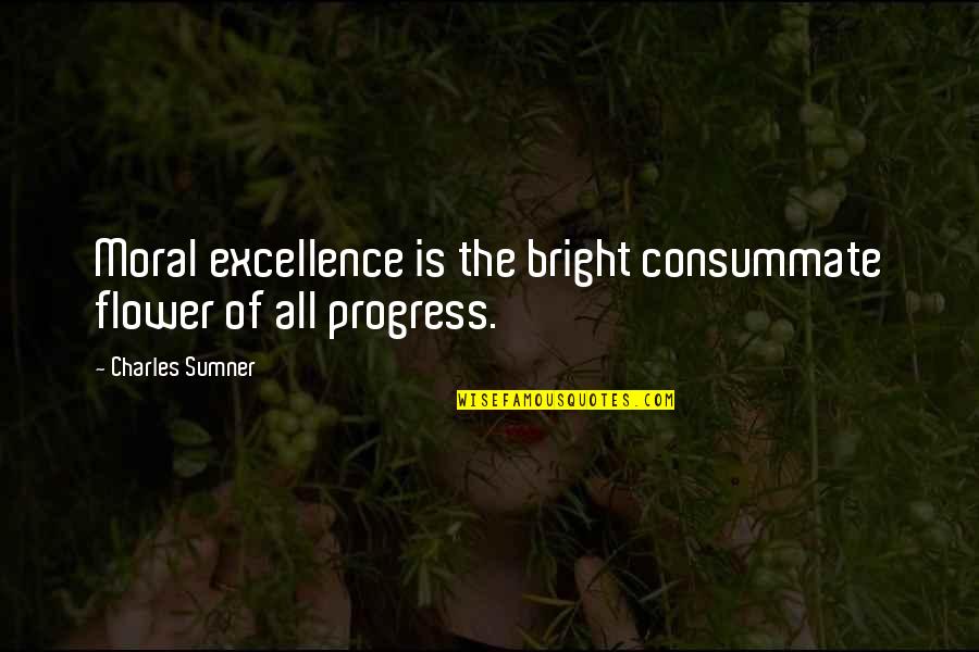 Excellence Is Quotes By Charles Sumner: Moral excellence is the bright consummate flower of