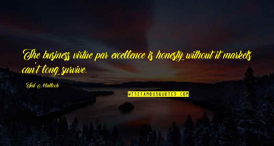 Excellence Is Quotes By Ted Malloch: The business virtue par excellence is honesty without