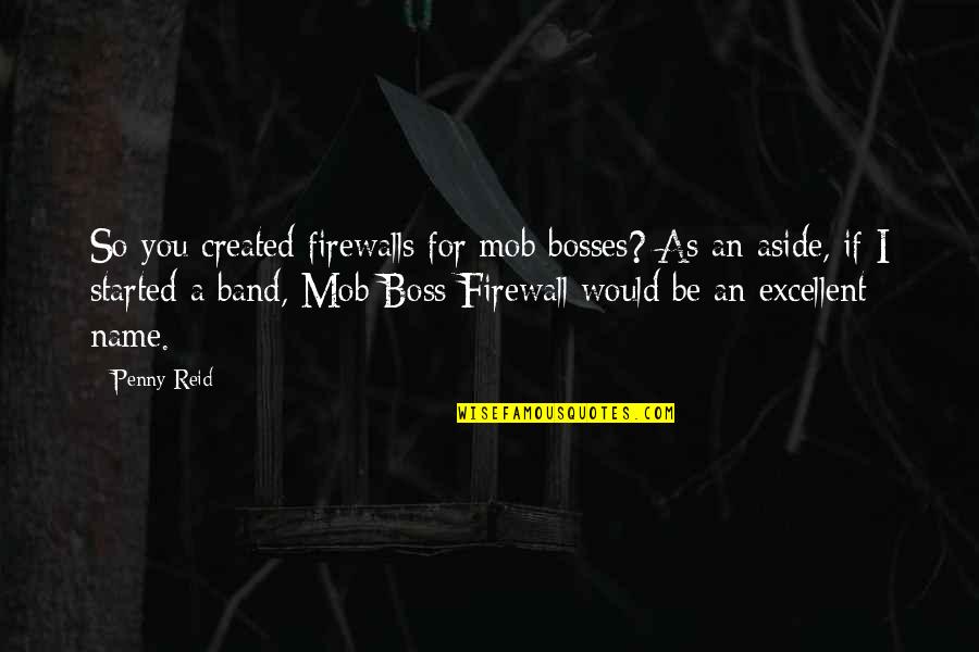 Excellent Boss Quotes By Penny Reid: So you created firewalls for mob bosses? As