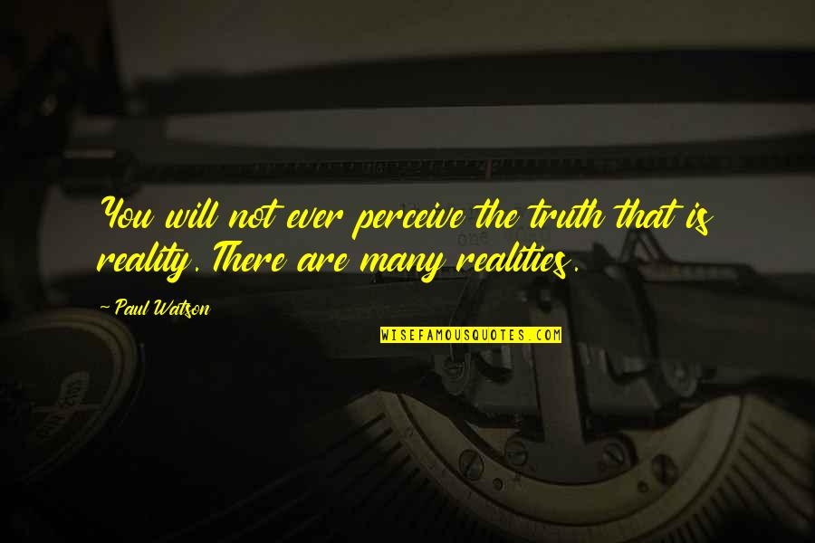 Excellentshadow Quotes By Paul Watson: You will not ever perceive the truth that