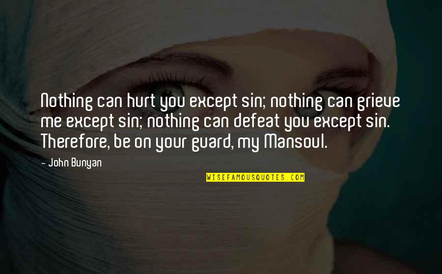 Except Me Quotes By John Bunyan: Nothing can hurt you except sin; nothing can