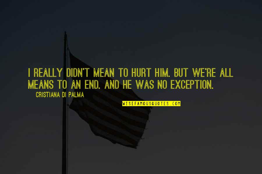 Exception Quotes By Cristiana Di Palma: I really didn't mean to hurt him. But