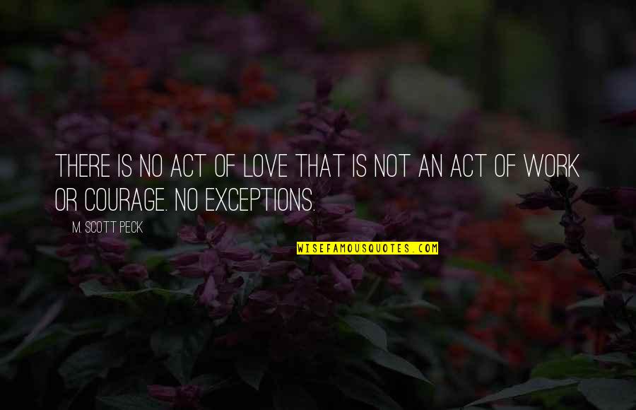 Exceptions Quotes By M. Scott Peck: There is no act of love that is