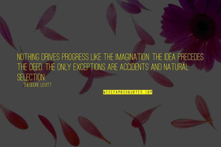 Exceptions Quotes By Theodore Levitt: Nothing drives progress like the imagination. The idea