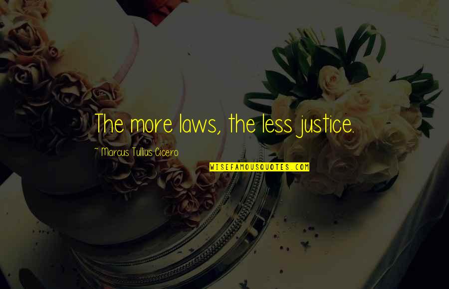 Excerptation Quotes By Marcus Tullius Cicero: The more laws, the less justice.