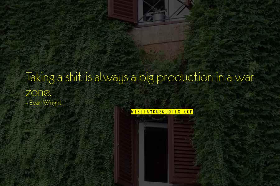 Excertos Do Livro Quotes By Evan Wright: Taking a shit is always a big production Excertos Do Livro Quotes By Evan Wright: Taking a shit is always a big production