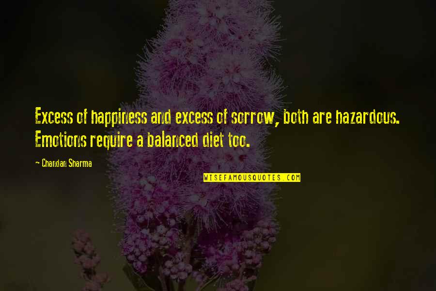 Excess Quotes By Chandan Sharma: Excess of happiness and excess of sorrow, both
