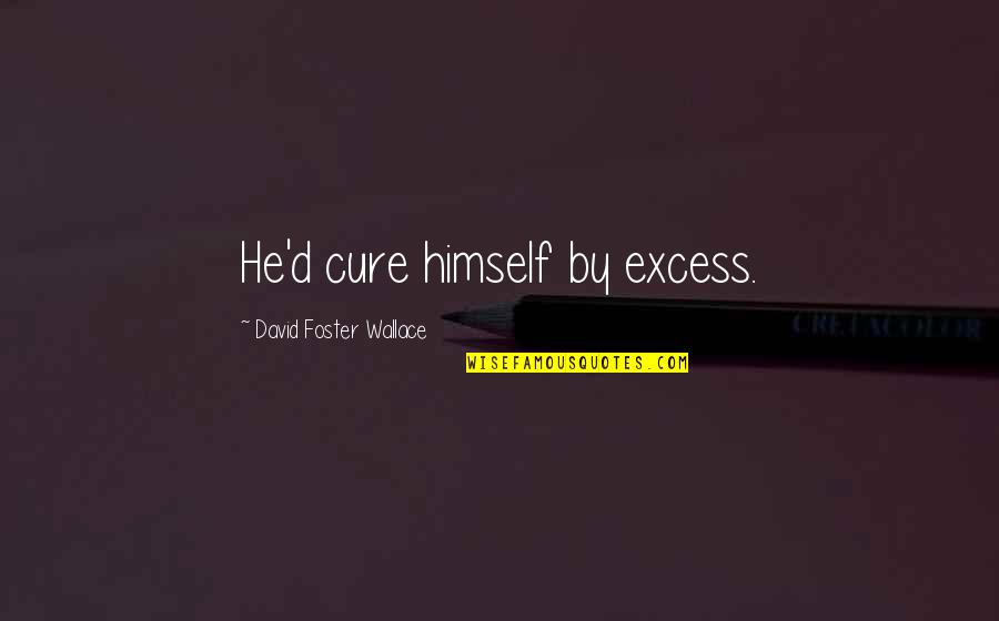 Excess Quotes By David Foster Wallace: He'd cure himself by excess.