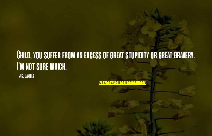Excess Quotes By J.C. Daniels: Child, you suffer from an excess of great Excess Quotes By J.C. Daniels: Child, you suffer from an excess of great