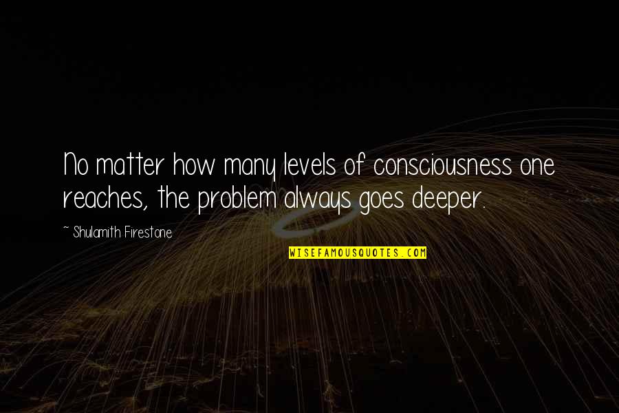 Excessif Quotes By Shulamith Firestone: No matter how many levels of consciousness one Excessif Quotes By Shulamith Firestone: No matter how many levels of consciousness one