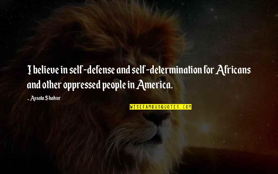 Excessive Pride Quotes By Assata Shakur: I believe in self-defense and self-determination for Africans