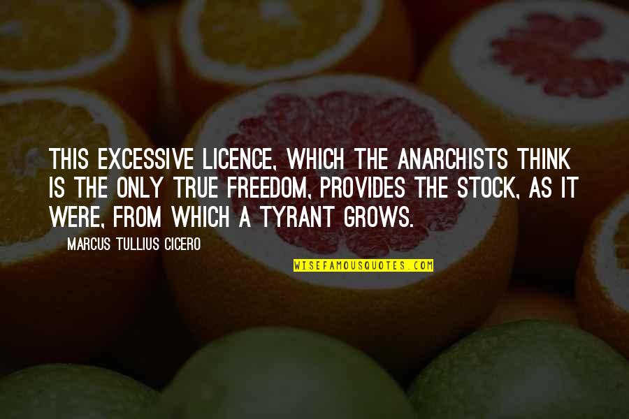 Excessive Thinking Quotes By Marcus Tullius Cicero: This excessive licence, which the anarchists think is