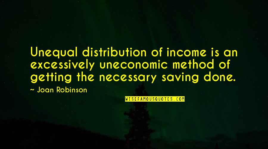 Excessively Quotes By Joan Robinson: Unequal distribution of income is an excessively uneconomic