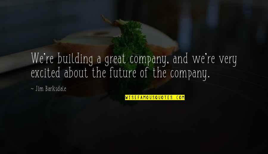 Excited About The Future Quotes By Jim Barksdale: We're building a great company, and we're very